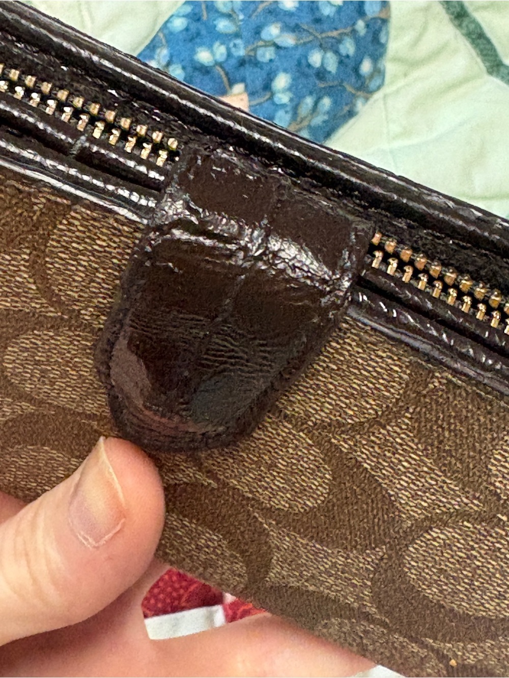 Coach Signature C Brown PVC and Leather Wallet - Picture 4 of 15